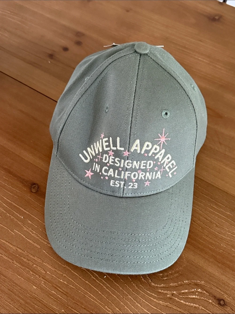 NWT unwell apparel Green Baseball Cap - Designed in California